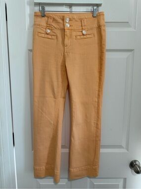 Pilcro and the Letterpress Wide-Leg Jeans in Light Orange